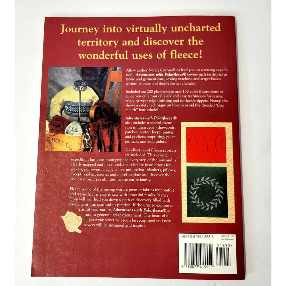 Adventures With Polarfleece Nancy Cornwell Krause Red Large Trade PB Sewing Book